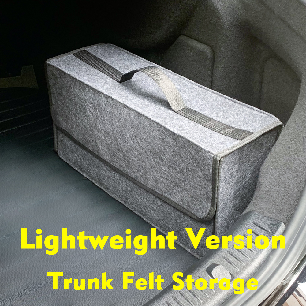 Felt Big Anti SLIP ช่อง BOOT Storage Organizer เครื่องมือกระเป๋าเก็บรถ Trunk Organizer Soft Felt กล่องเก็บอุปกรณ์เสริม