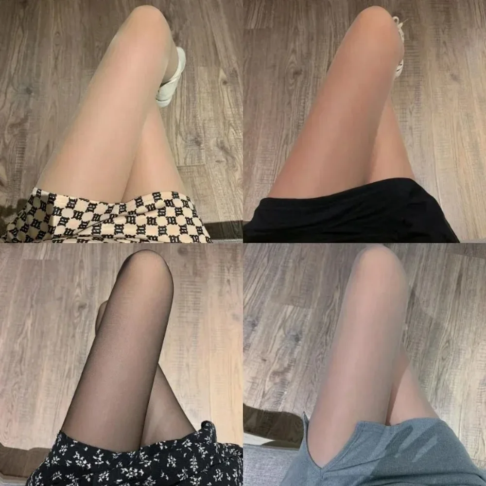 Collant dimagranti sexy di grandi dimensioni da donna calze di seta nere leggings sottili traspiranti trasparenti collant ultra sottili anti-gancio