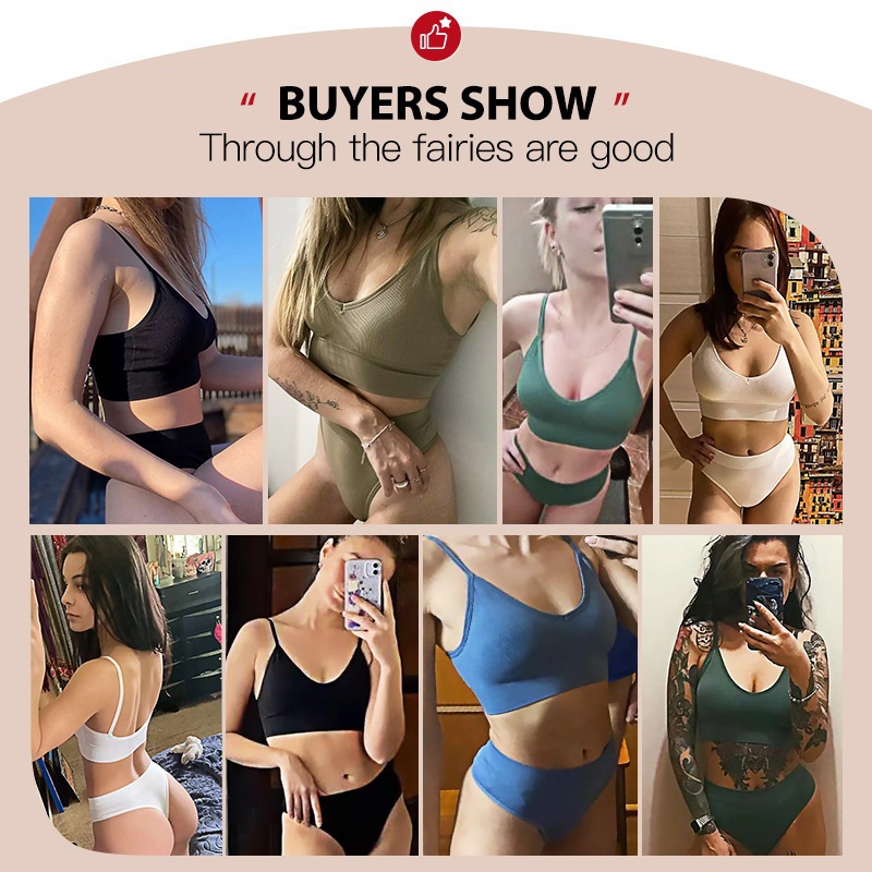 CHRLEISURE 女性下着セットワイヤレスランジェリーパンティーブラジャーセクシーな G ストリングシームレスタンククロップトップブラジャー新しい
