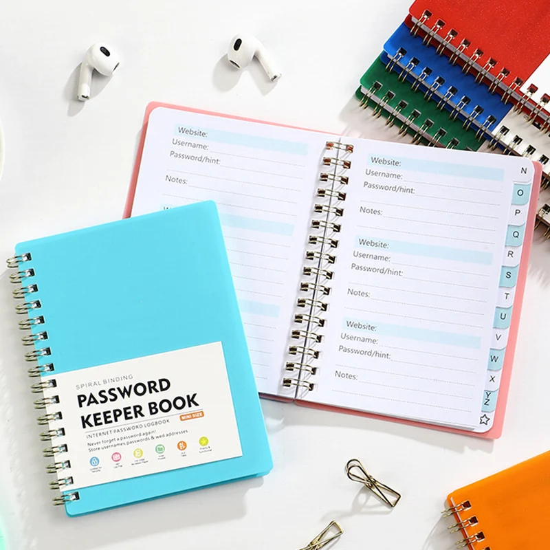 A6 Password Keeper Book Internet Login Notebook with Alphabetical Tabs for Password Management Software License Organizer