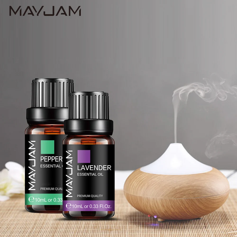 MAYJAM 10ML ลาเวนเดอร์ตะไคร้จัสมินวานิลลา Eucalyptus Rose Lemon น้ํามันหอมระเหยสําหรับ Humidifier Diffuser เทียนทํา