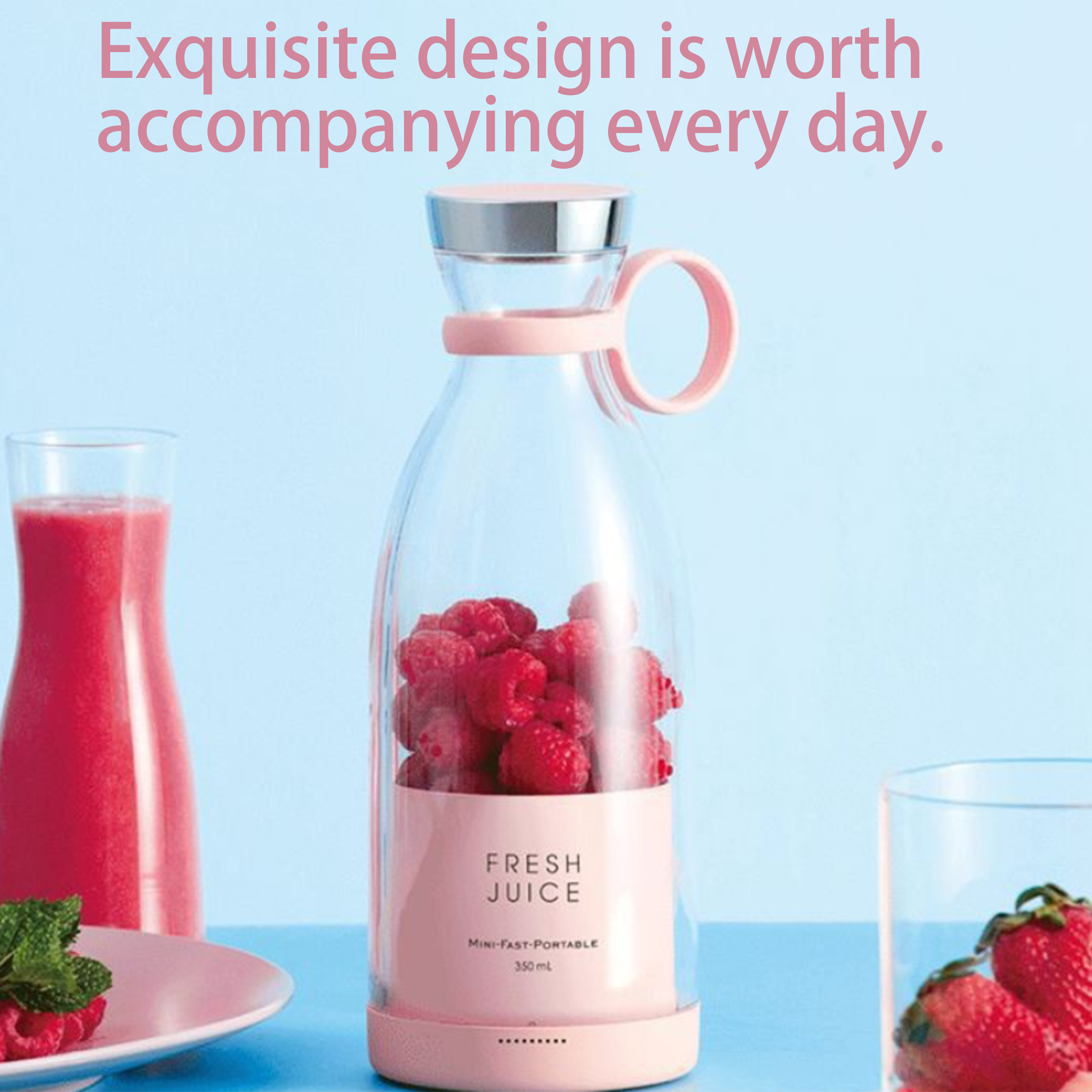 1 st draagbare draadloze elektrische sapcentrifuge-blender met USB-opladerMilkshakes, gebruik buitenshuis