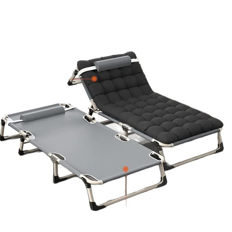 เตียงเสริมเตียงเดี่ยว Home Simple Nap เตียงสํานักงานกลางแจ้ง Nap Camp เตียง Multi-Functional Recliner เก้าอี้สี่เกียร์ปรับ
