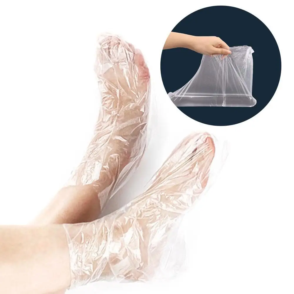 100 Cái/gói Dùng Một Lần Chân Có Nhựa Giày Trong Suốt Bao Parafin Sữa Tắm Sáp SPA Trị Liệu Túi Lót Boot Bán Buôn