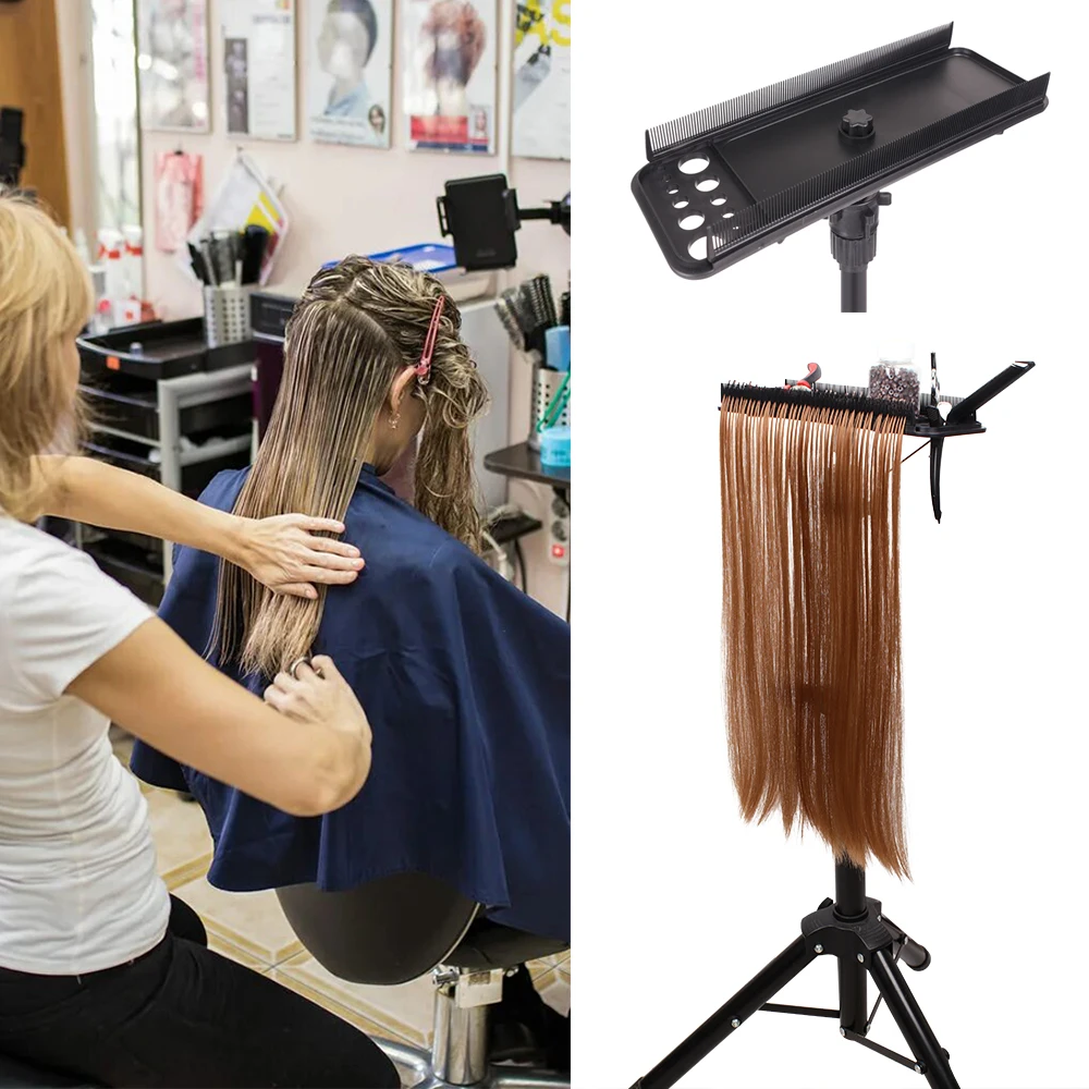 New Hair Extensions Stand Multi Function Wig Display Holder Salon Keratin Hair Extensions Tray Hair Styling Making Tools