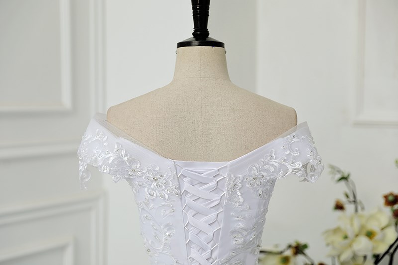 Maria Novia Off-the-shoulder prinses lieverd trouwjurk voor vrouwen glitter mouwloos 2025, vintage bruid bruids aangepast