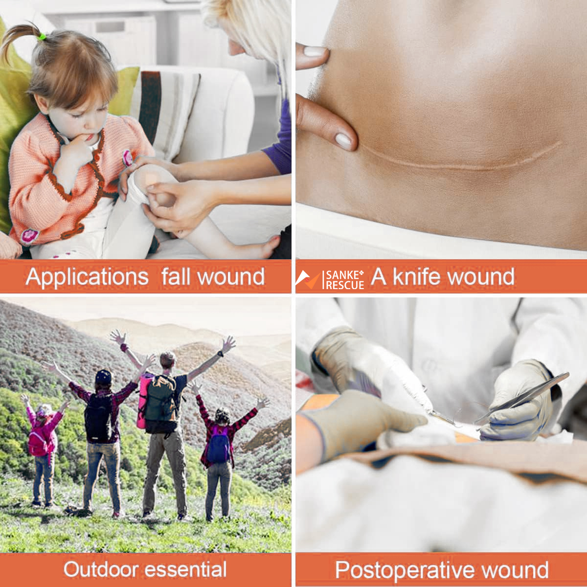 2-4 Stuks Rits Pijnloos Wond Sluiting Apparaat Hechtvrije Wondverband Sluiting Strips Kit Emergency Laceration sluitingen Voor Ifak