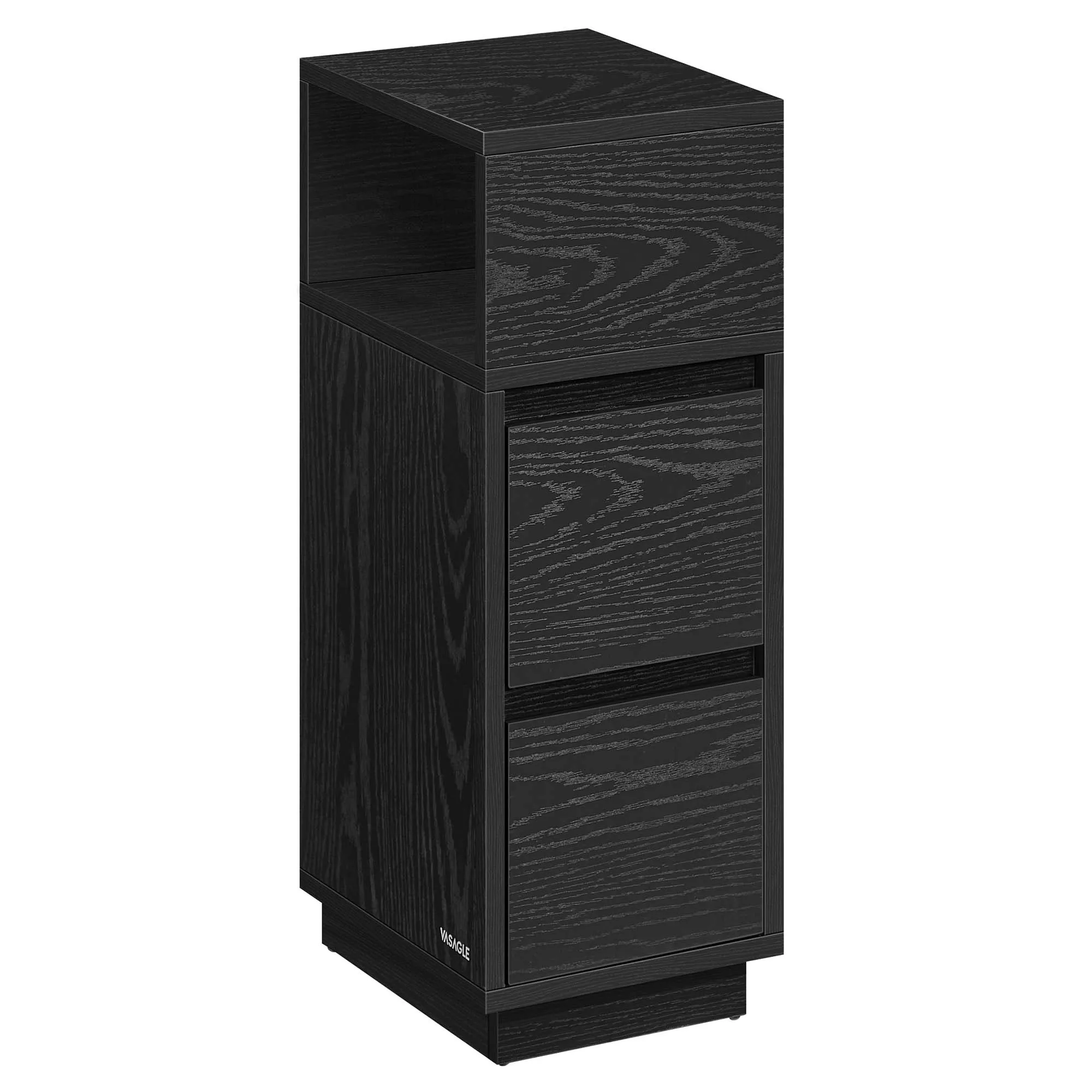 VASAGLE Nachttisch (1-St), 1er Set/2er Set, schmal, Beistelltisch mit 2 Schubladen, offenes Fach