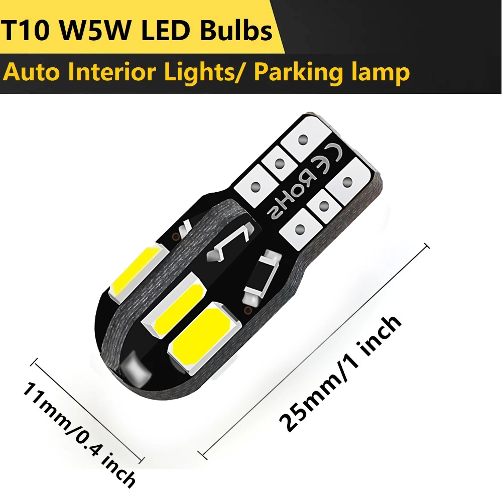 10X LED W5W Canbus T10 Car Interior light for Land Rover v8 discovery 4 2 3 x8 freelander 2 defender A8 a9 for Land Rover v8 dis