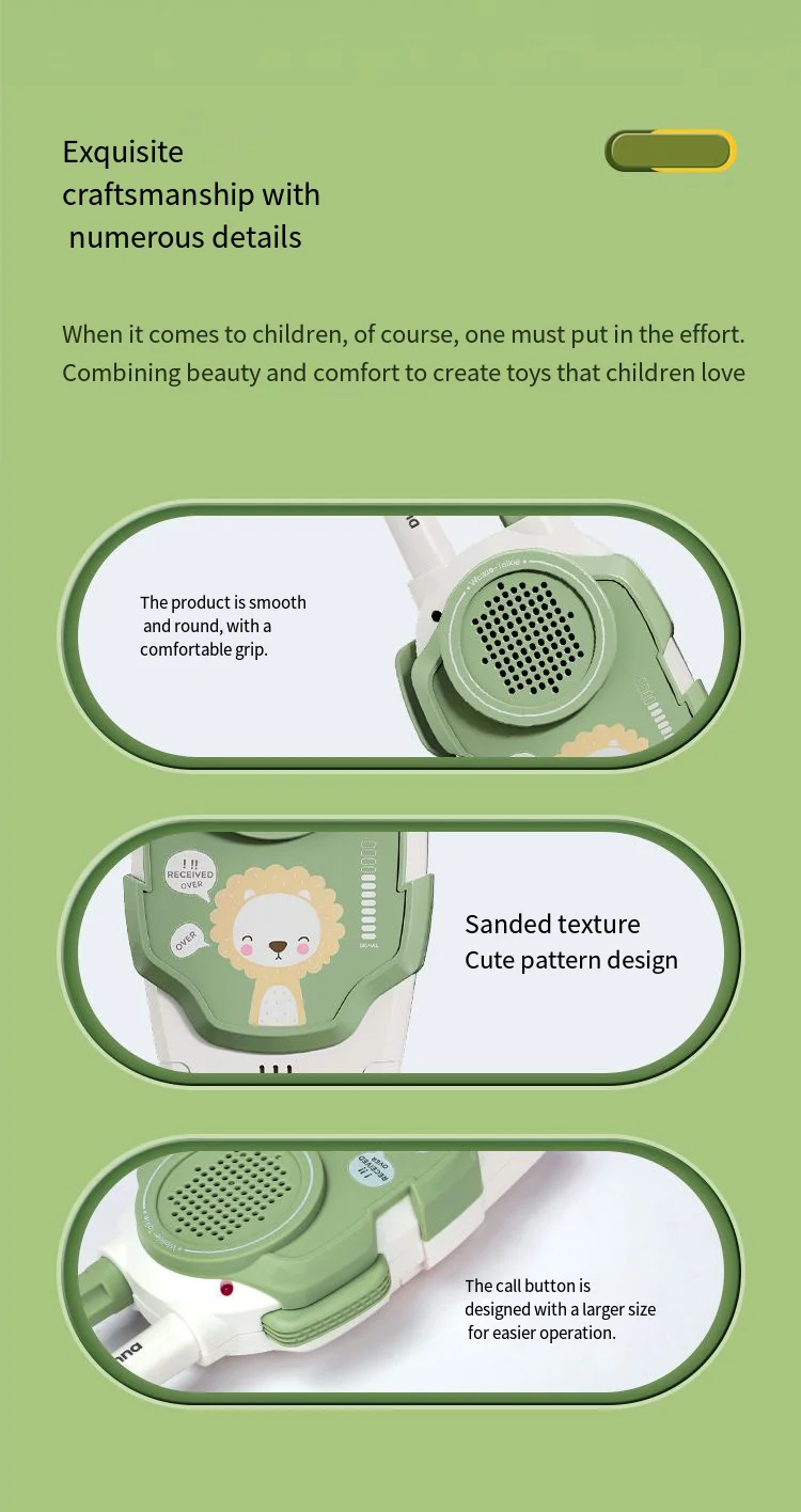 Children's Mini Walkie-Talkie Toys (2-Pack)  Wireless Communication for Parent Child Interaction Grip Ability Development
