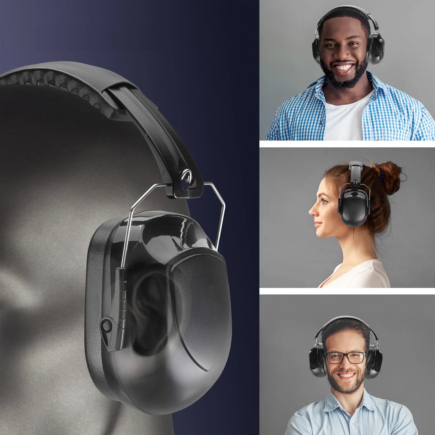 New Anti-Noise Adjustable Head Earmuffs SNR-34dB Ear Protector Ear Muff  For Work Study Shooting Woodwork Hearing Protection