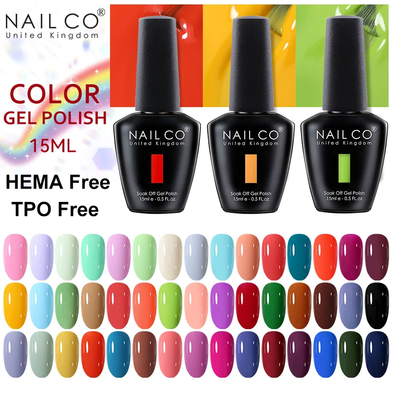 NAILCO 15 ml HEMA FREE TPO FREE TOP BASE Coat Nagelgelpoliermittel Vernis Semi Permanent Nail Art Maniküre Gel Ongle UV Nail