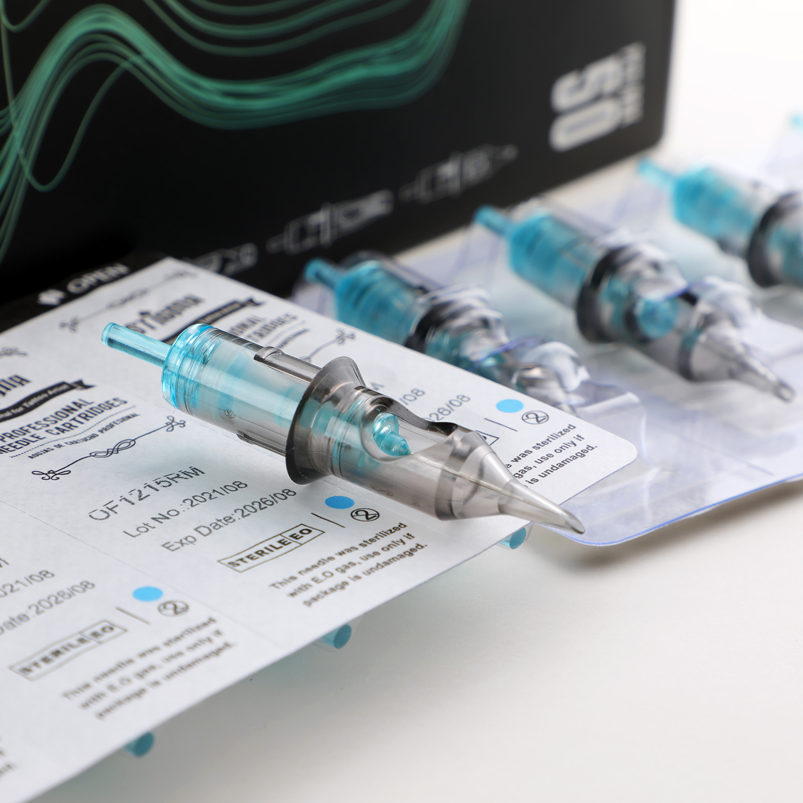 STIGMA 50 Uds cartucho de aguja de tatuaje de alta calidad RL 0,3/0,35 MM azul desechable profesional esterilizado suministro de tatuaje de seguridad