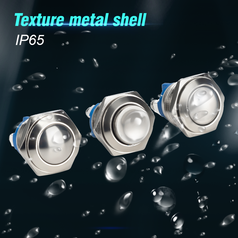 16Mm 1NO Cao Đầu Phẳng Chống Nước Nhất Thời Thiết Lập Lại Kim Loại Công Tắc Ấn Nút Vít Nhà Ga Xe Động Cơ Chuông Cửa Nguồn Máy Tính công Tắc