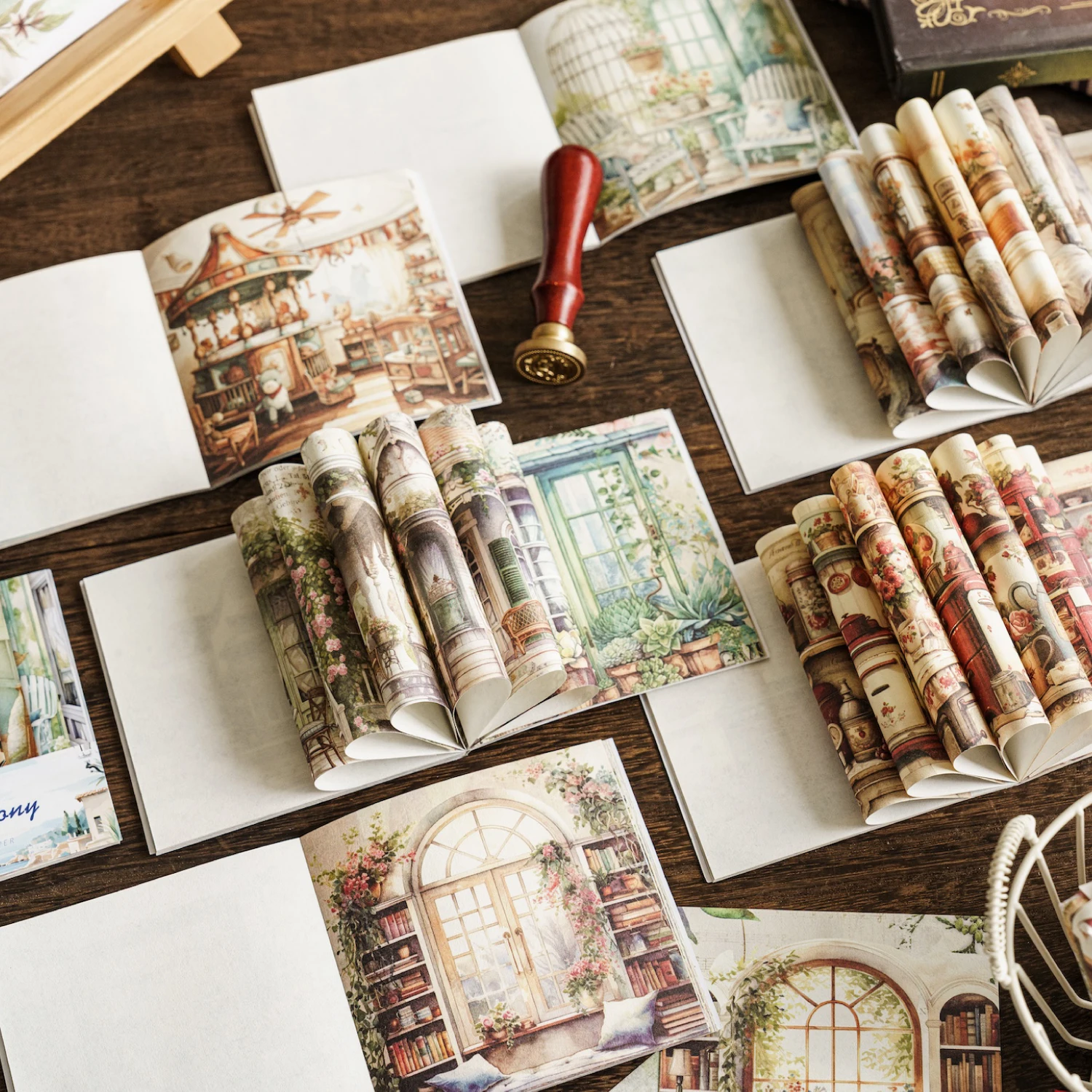 Mr. Paper 6 Style 30 Pcs/pack Light Papers Texture Retro High-value Handbook DIY Wall Table Lamp Balustrade