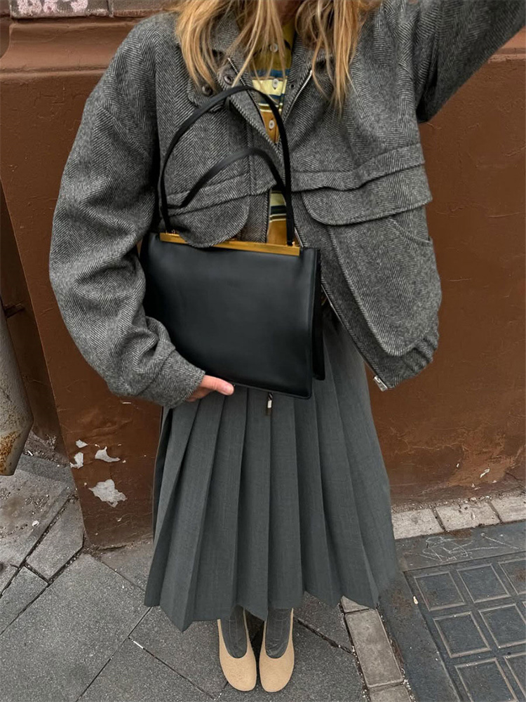 Tossy Herbst Grau Zipper Outwear Jacken Weibliche Feste Lose Patchwork Hohe Taille Gestellte Top Mantel Streetwear frauen Y2k Jacken