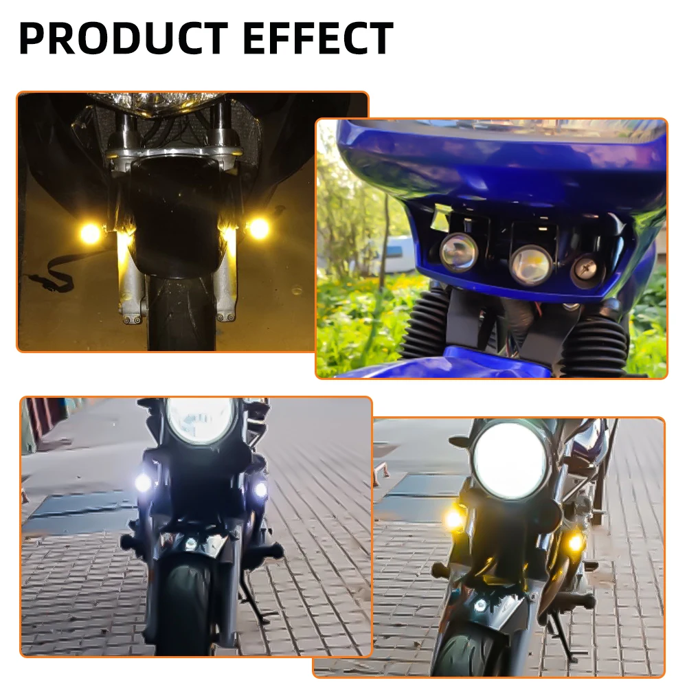 Faro LED para motocicleta, lámpara de punto de trabajo, todoterreno, coche, barco, camión, SUV, lámpara antiniebla de conducción, faro blanco amarillo 12V 24V