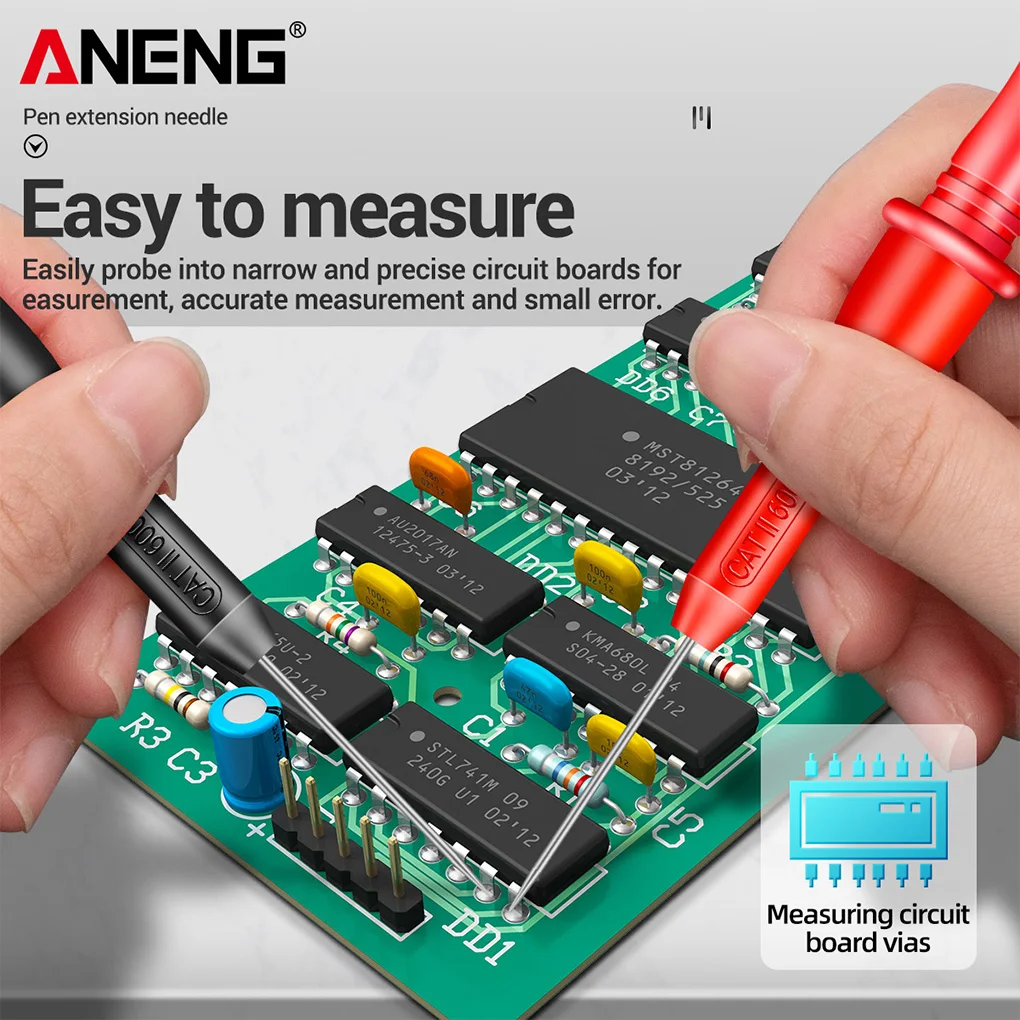 ANENG 1 par de sondas de prueba multímetro Universal puntas dispositivo de medición pines probador portátil accesorios desmontables
