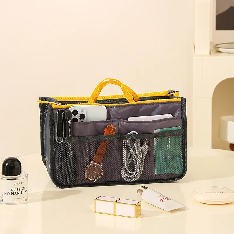 Multi Functional Sponge Inner Bag Double-layer Zipper Bag Middle Bag Convenient Travel Large Capacity Partitioned Storage Bag