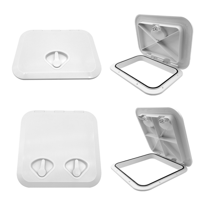 Absプラスチックデッキプレートカバー、正方形のハンドルトラクション、プルアウトマリンアクセサリー、ボートアクセス、白