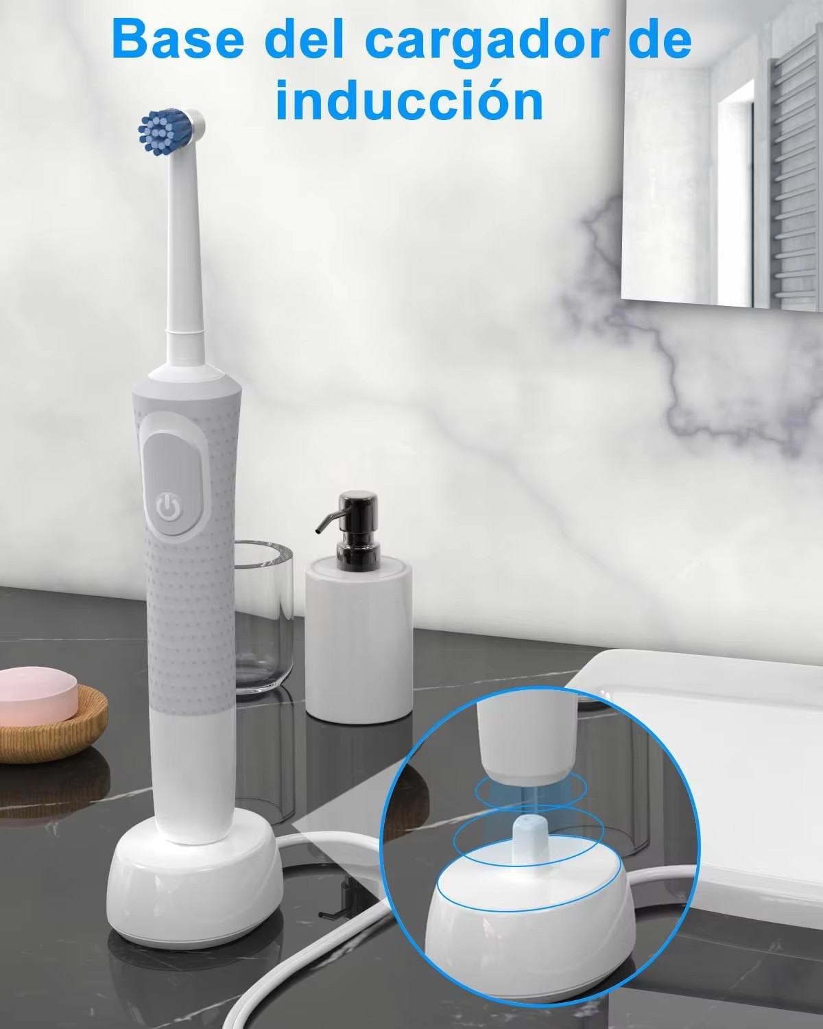 KVIFO Charger Base Fit for Oral B Electric Toothbrush iO Series 3 4 5 6 1000/3000/5000/7000 Waterproof Inductive Charging Base