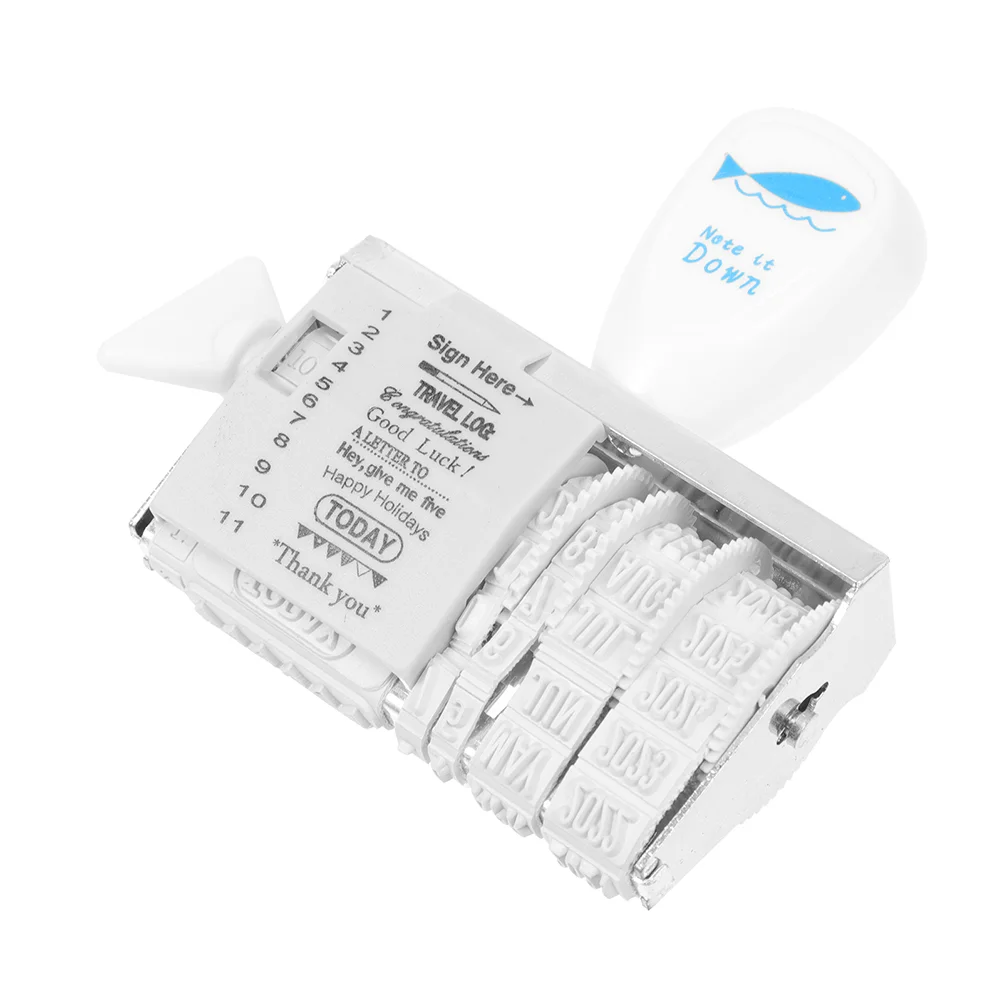 2 Pcs Planner Mini Date Roller Seal Portable Scrapbook Stamp Portable Date Stamp for Photo Album Planner