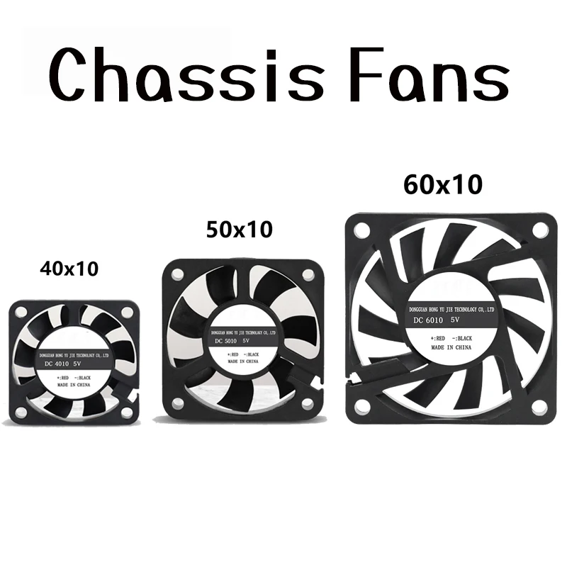 40x40x10mm 50x50x10mm 60x60x10mm 5V 2-Pin PC Computer CPU System Heatsink Brushless Cooling Fan Silent Chassis Radiator Fans