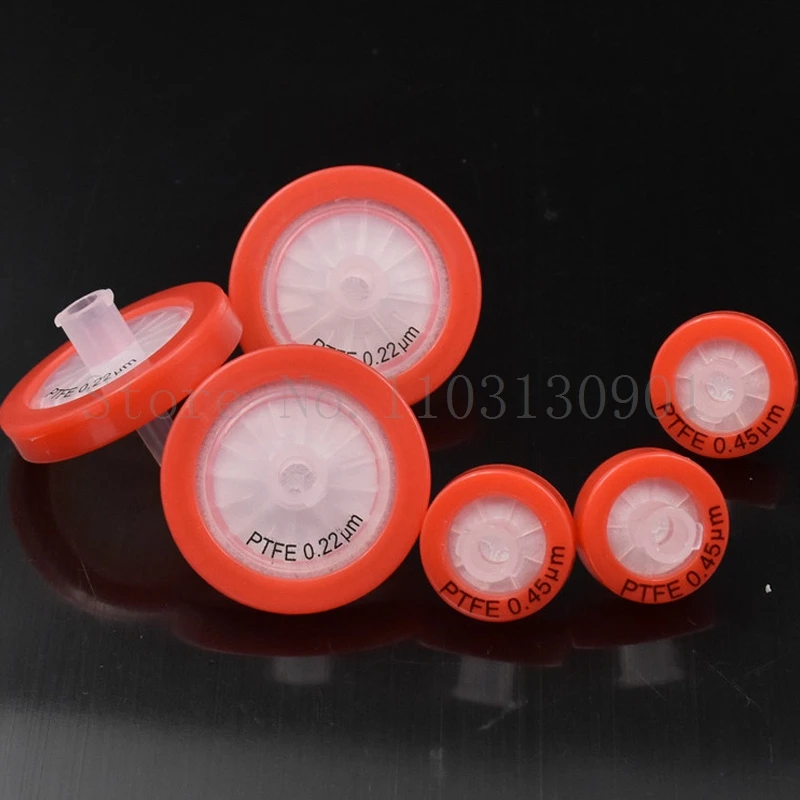 25pcs Lab 13mm/25mm PTFE Luer Millipore Syringe Filter Hydrophilic Needle Filter with 0.22/0.45/1.2um Membrane