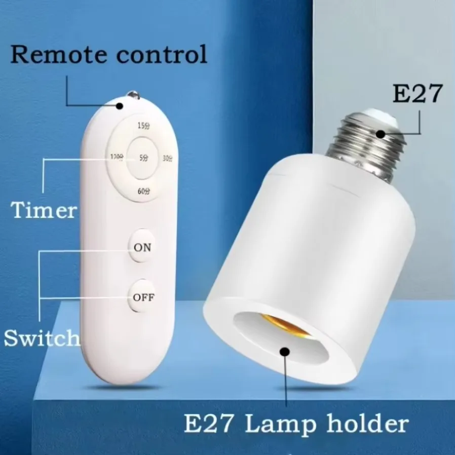 E27 85V-265V Control remoto inalámbrico temporizador inteligente interruptor portalámparas interruptor de luz múltiple habitación de bebé dormitorio hogar interruptor de temporizador inteligente