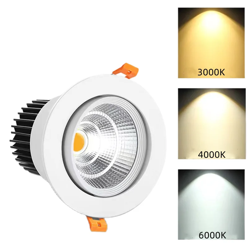 Nuevos focos LED para techo COB con ángulo ajustable, focos de 3W, 5W, 7w, 9w, 12w, 15w18w, AC85-240VD giratorio empotrado regulable