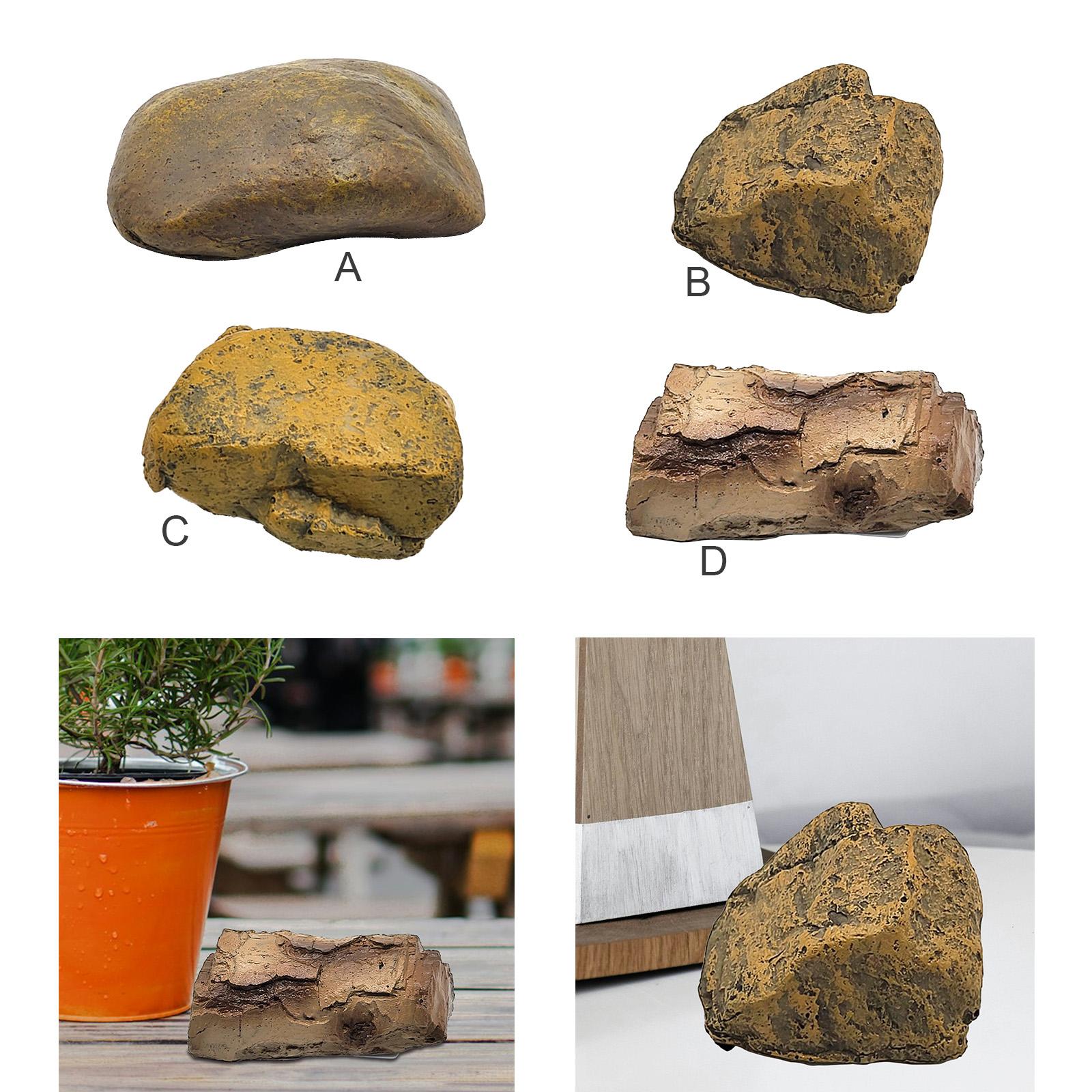 Hide Key Fake Rock Key Hider Resin Windproof Spare Key Storage Holder Fake Keys Hiding Place for Geocaching Outdoor