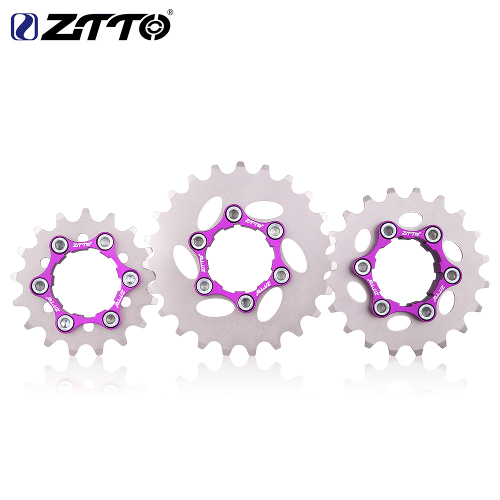 ZTTO-piñón de una sola velocidad para bicicleta de montaña, engranaje de piñón, tensor de rueda libre, CNC, 16T, 17T, 18T, 19T, 20T, 21T, 22T, 23T, K7