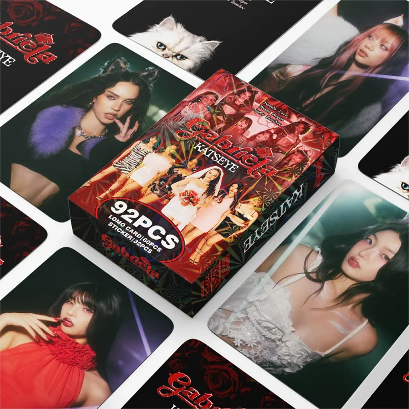 92PCS KATSEYE BEAUTIFUL CHAOS Album LOMO Cards Set - Manon Daniela Lara Holographic Photocard with Stickers