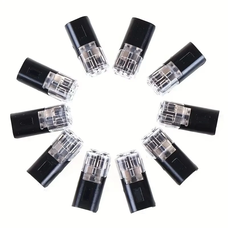 10 ชิ้น 2 ขา 2 Way Universal Compact ขั้วต่อสายไฟ, ไม่ต้องใช้สายไฟ, Toolless ฤดูใบไม้ผลิตัวเชื่อมต่อสายไฟ, Quick Splice