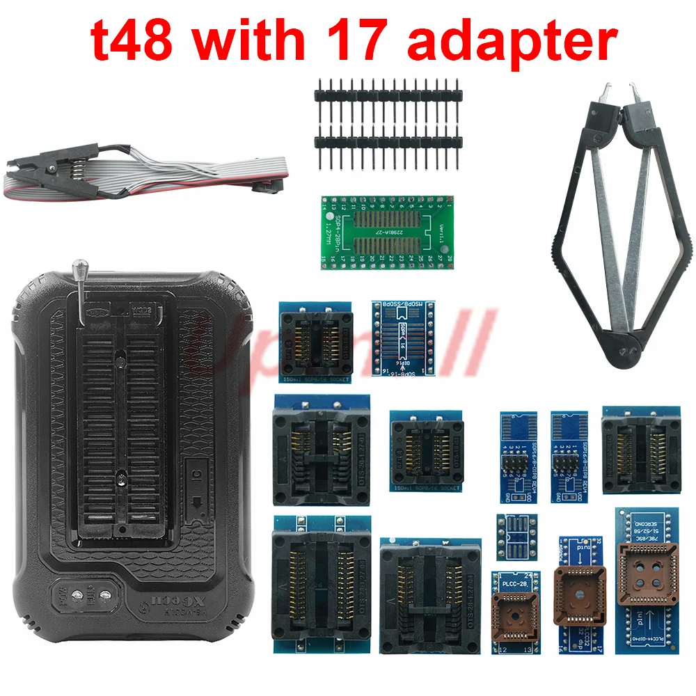 Programador Universal USB XGecu T48 TL866II -3G con 42 adaptadores V12.67 compatible con 17386 + IC SPI Flash NAND EEPROM MCU PIC AVR