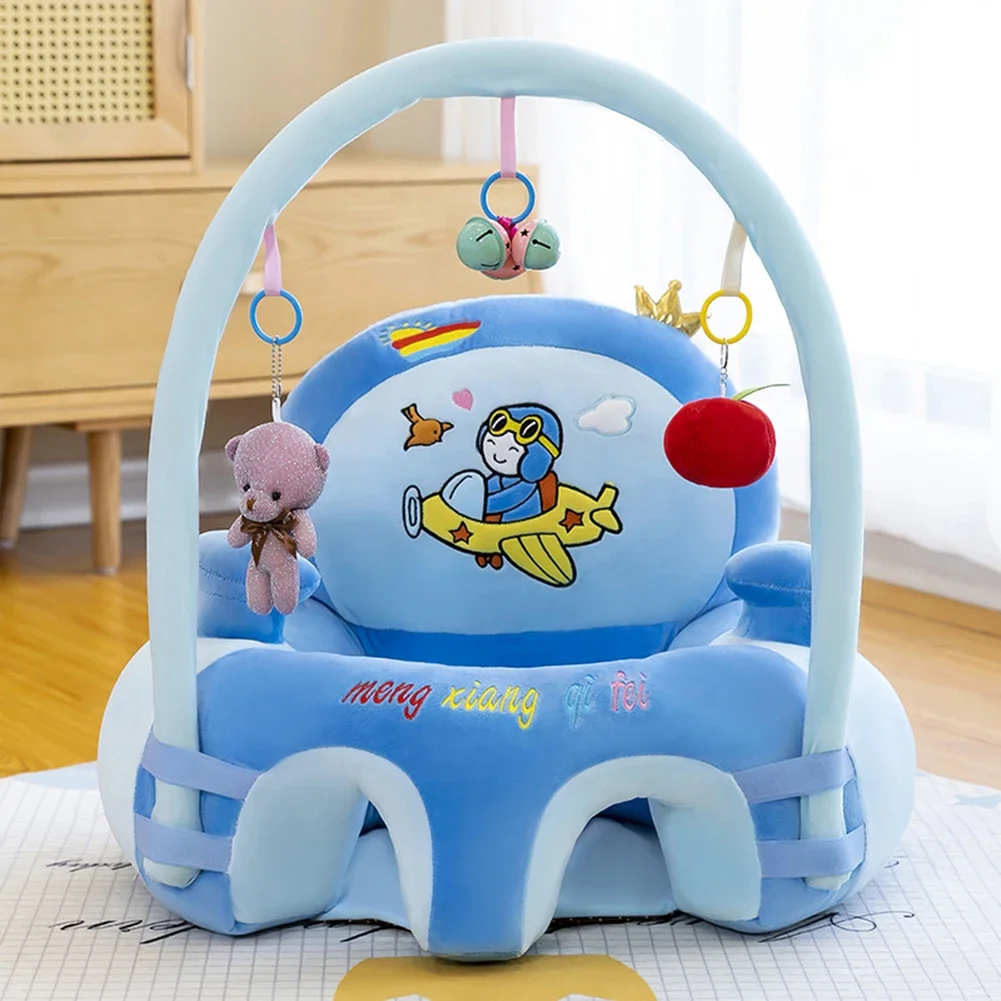 Cadeira de alimentação para bebês, assentos e sofás para bebês, desenho animado, pelúcia, cadeira de alimentação, aprendizagem de segurança, cadeira para crianças, sem acolchoamento