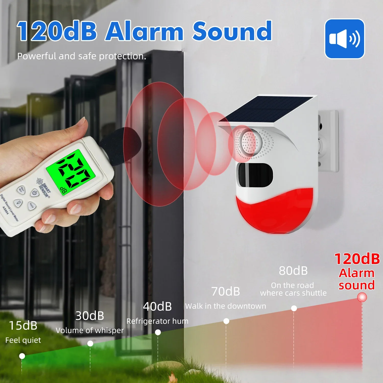 Tuya Smart WiFi Infrared Motion Alarm Waterproof Detector Solar Outdoor PIR Wireless Strobe Siren Sound Sensor Remote Control