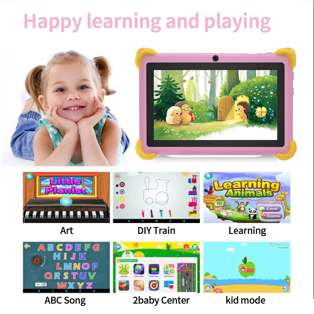 BDF-Android 13タブレット,デュアルカメラ,子供向けギフト,キッズソフトウェア,7インチ,4GB RAM, 64GB ROM, 5g wifi,4000mahバッテリー,2020