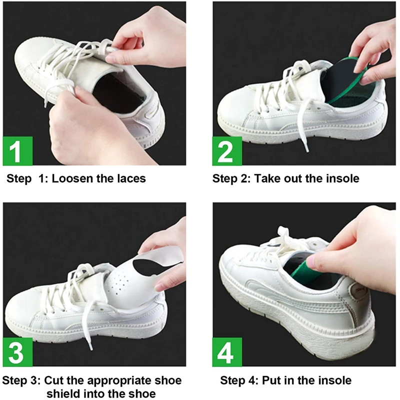 Protector de pliegues para zapatos 1 par antiarrugas flexión grieta puntera soporte ensanchador de zapatos ligero mantiene el escudo zapatillas