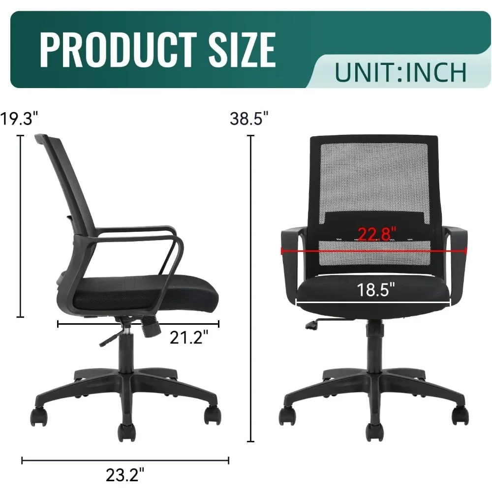 Office Chair ,Ergonomic office chair, mesh back, lumbar support, and adjustable rolling and rotating task chair,Office Chair .