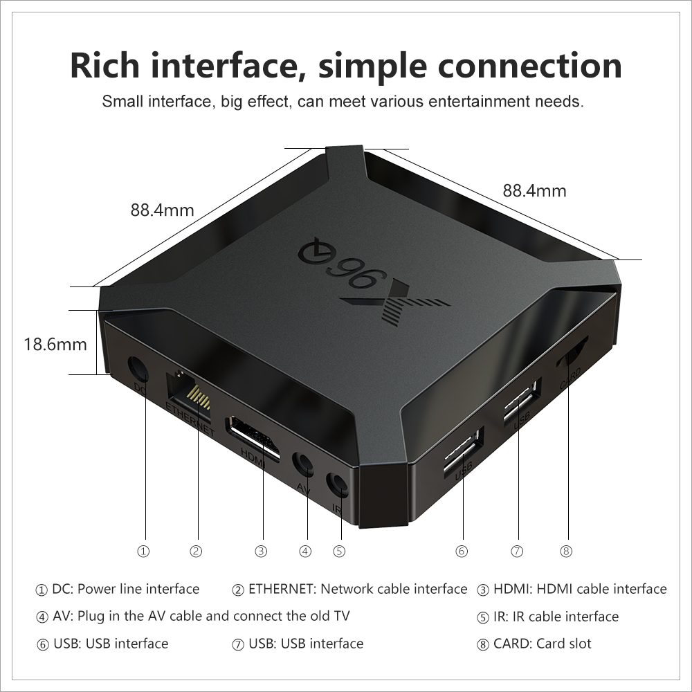 X96Q Smart Android TV Box 4K Wifi Google Player Youtube RAM 1/2GB ROM 8/16GB Multi Idioma Streaming Media Player Set Top Box