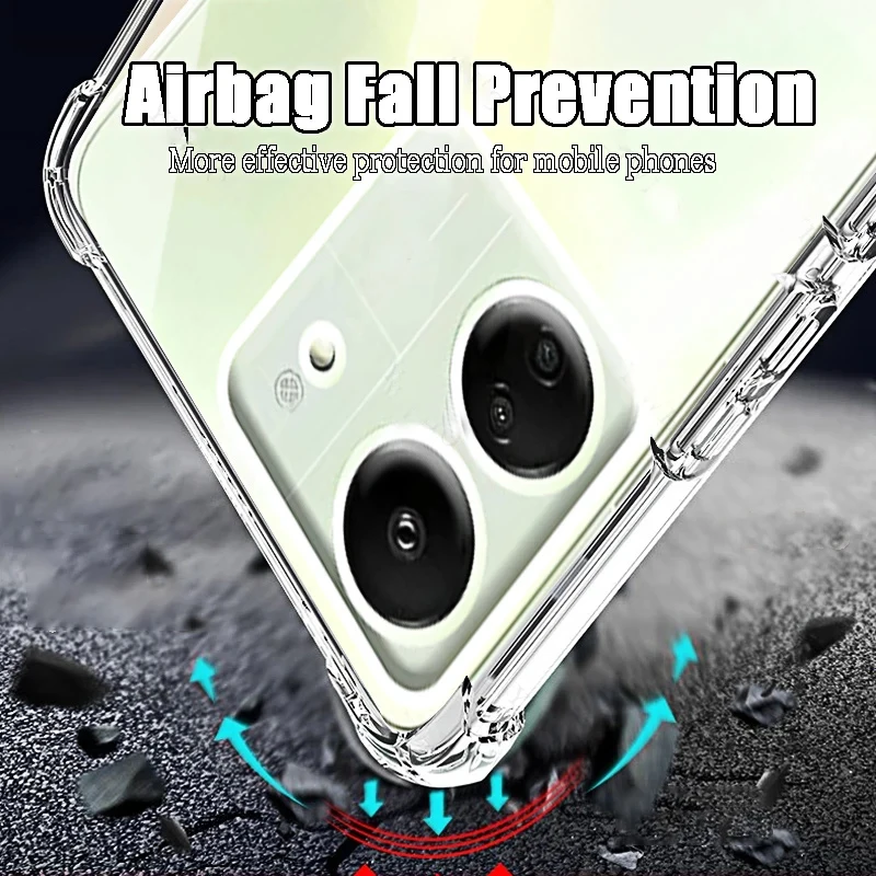 Funda de teléfono transparente para Redmi 13C 12c 10C 9C, funda trasera de silicona suave transparente para Xiaomi Redmi 12 4G 5G, carcasa 13 12 10 C A 9 C