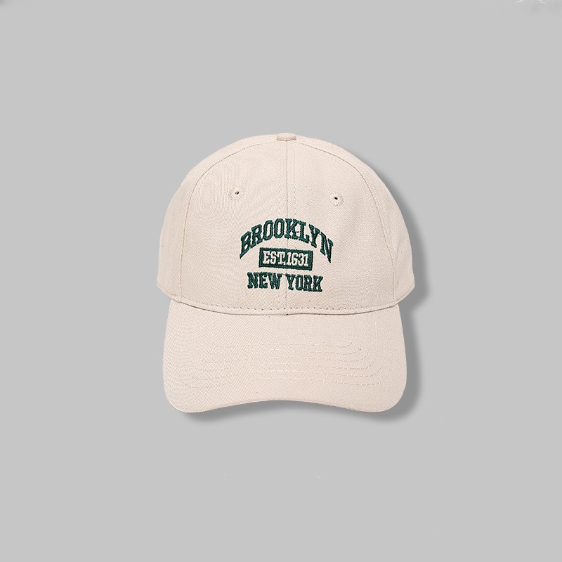 Boné de beisebol bordado com letras elegantes e versáteis para mulheres na primavera e no verão Boné de bico de pato ajustável estilo coreano