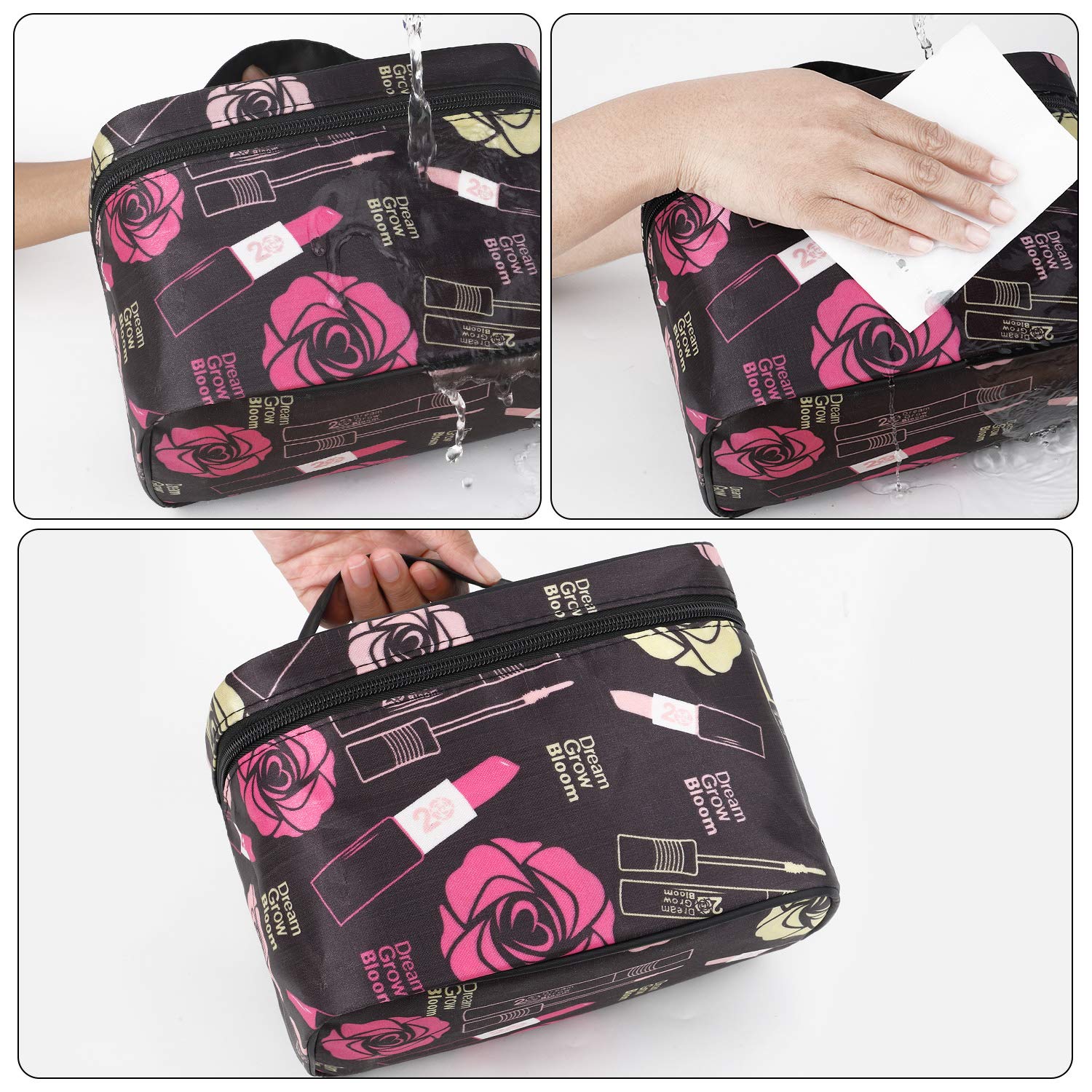 Borsa da viaggio portatile Borsa da viaggio per trucco impermeabile trasparente femminile Borsa per cosmetici di grande capacità Bellezza