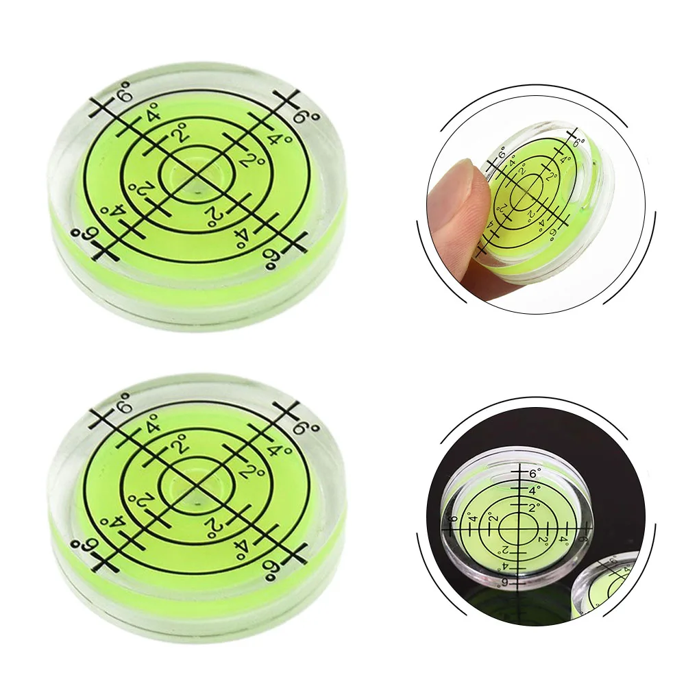 2pcs 32mm/1.26" Universal Level Bubble Bullseye Level Horizontal Precision Spirits Circular Measuring Meter Measuring Tools