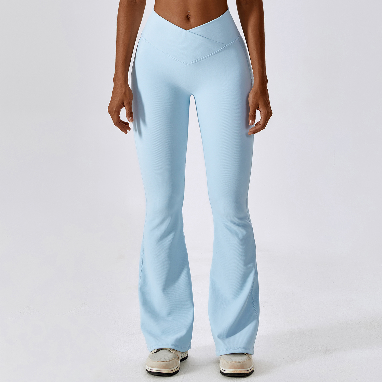 Mallas acampanadas, pantalones de Yoga para mujer, pantalones de pierna ancha de cintura alta, entrenamiento de gimnasio para mujer, pantalones deportivos acampanados, pantalones de baile latino