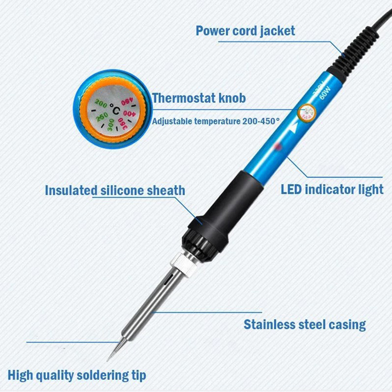 Adjustable Temperature Electric Soldering Iron 110V(US plug) /220V(EU Plug) 60W  Soldering Iron Welding Solder Repair Tool