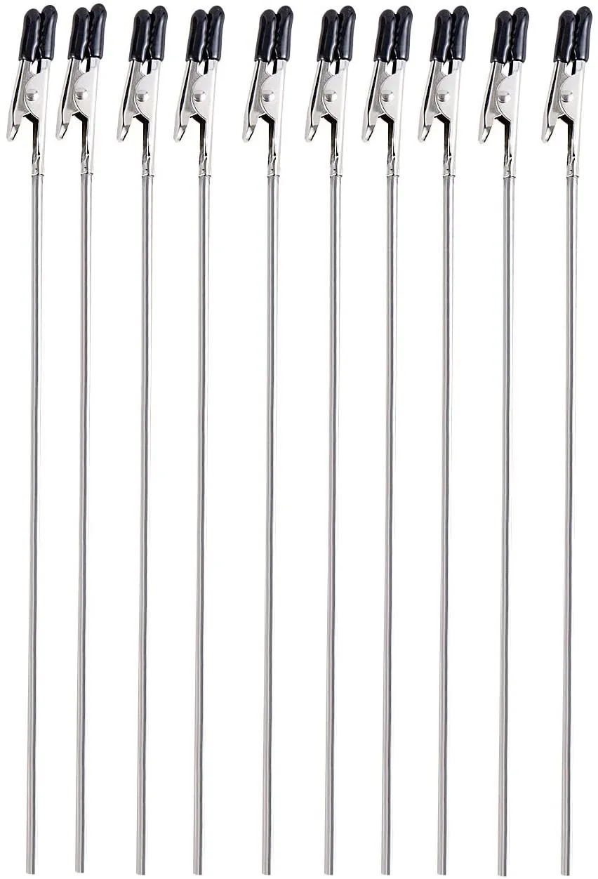 JOYSTAR-barras de Clip de cocodrilo de alta calidad, 10 piezas, con soporte de Base para aerógrafo, modelo de Hobby, piezas, modelos de montaje