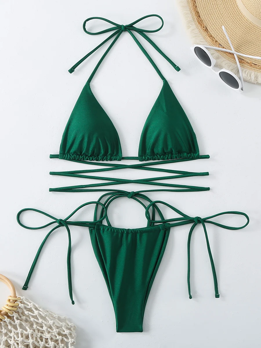 Sexy Micro Bikini 2025 maillot de bain croisé pansement femme maillot de bain femme string Bikinis ensemble 2 pièces femmes maillot de bain maillots de bain