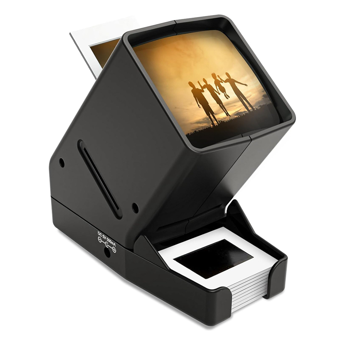 BABQ Visionneuse coulissante 35 mm, grossissement 3X, alimentée par USB/opération par batterie - pour diapositive à film lumière du jour de 35 mm et visionneuse négative